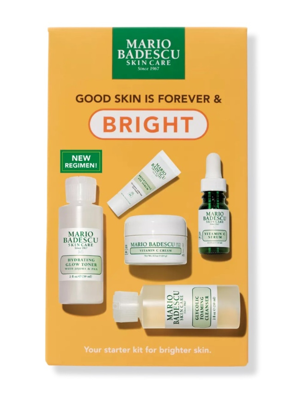 Mario Badescu "Good Skin is Forever & Bright" 5-piece starter kit NIB